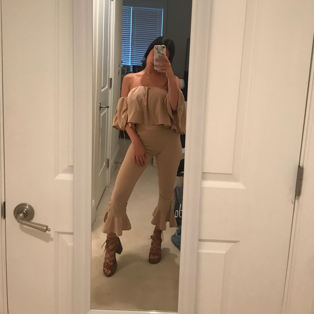 Missguided Taupe Two Piece Set